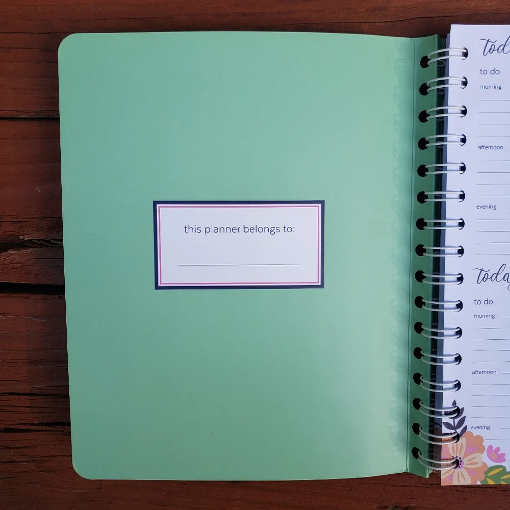 SM&CO Daily Planner With Floral Design (Paperback and Spiral Bound) + STICKERS